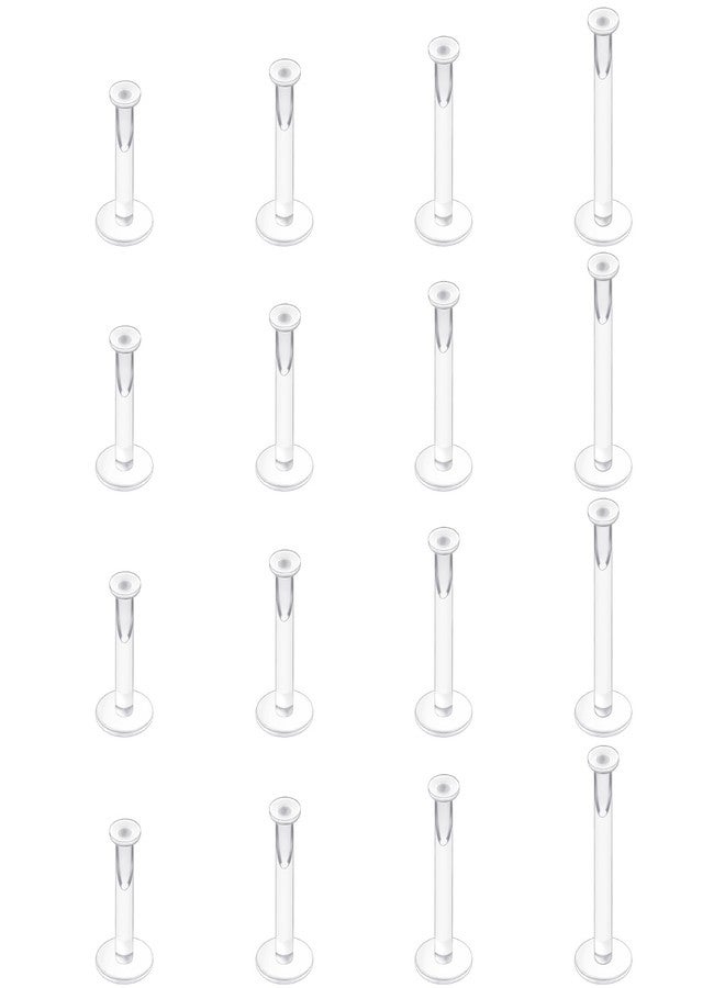 DSOMHZ Clear Earrings for Sports,16G Plastic Nose Rings for Surgery,Nose Piercing Retainer,Helix labret Tragus Lip Piercing Jewelry,Clear Piercing Retainer(6mm 8mm 10mm 12mm) - Image 1